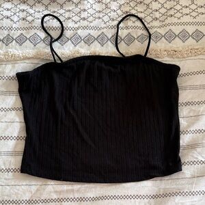 Rue21 Black Ribbed Crop Top